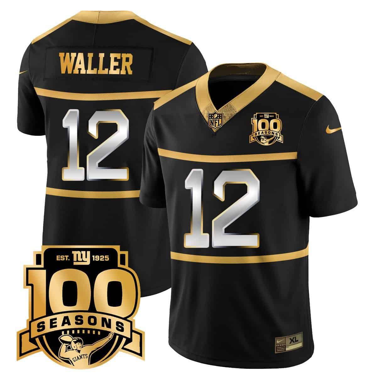 Men New York Giants #12 Waller 2024 Nike Black 100TH Season Commemorative Vapor NFL Jersey->indianapolis colts->NFL Jersey